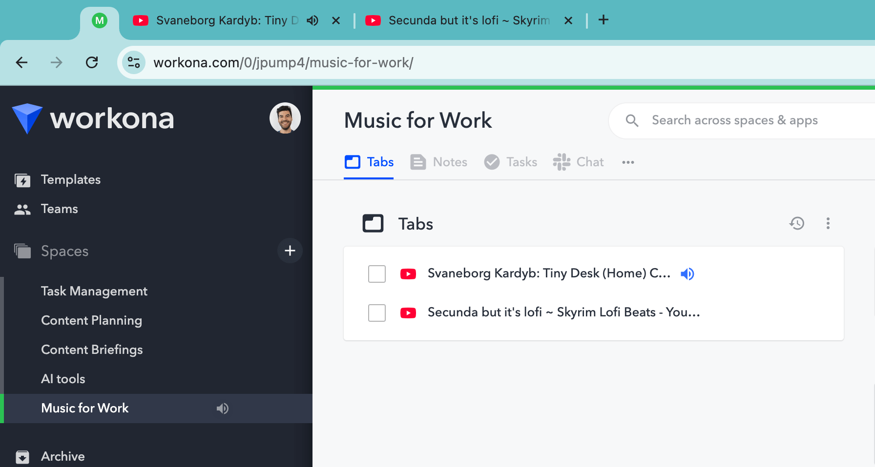 Workona example